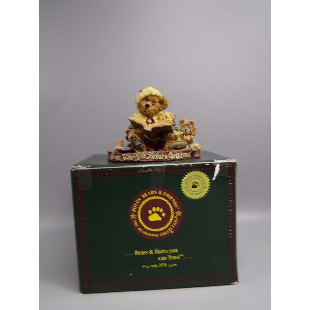 Boyds Bears & Friends Bearstone Collection Figurine "Twas‎ The Night Before"